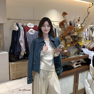 AS OFFICIAL贵香girl人气王doll千金小富女•高定编织小香短外套