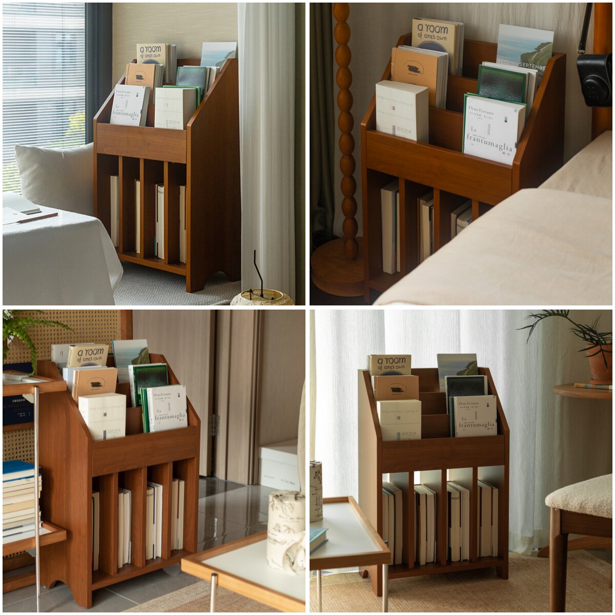 JINSHI槿饰|中古飘窗书架儿童书报架小型展示架落地储物收纳架