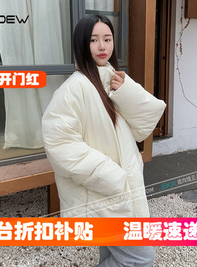 成均馆韩国代购ANDEW鸭绒加厚羽绒服男女轻便纯色立领短冬季外套