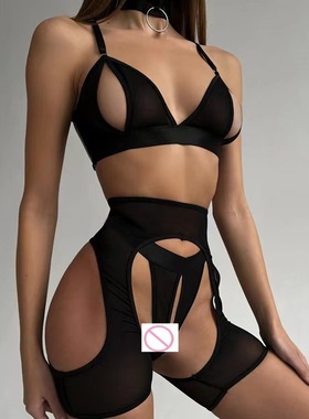  Интересное нижнее белье网纱文胸套装潮