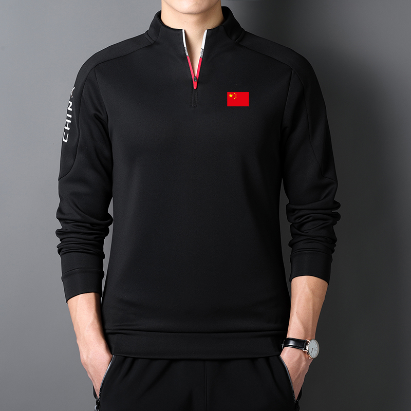 情侣运动卫衣半拉链速干长袖T恤