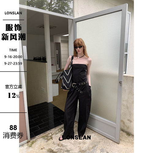 LONSLAN25SUMMER  抹胸收腰大口袋连体裤