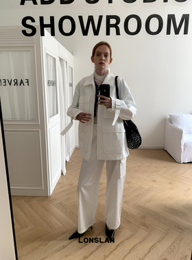 LONSLAN 2024AW NEW口袋工装外套+直筒裤套装