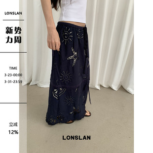 LONSLAN 海星镂空度假抽绳半裙 25SUMMER