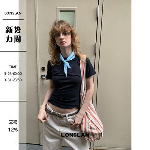 短袖 短款 背心叠穿两件套 2026春夏新品 LONSLAN