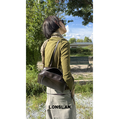 LONSLAN 2026AW 初秋真皮软面mini保龄球腋下包包