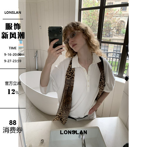 LONSLAN 2026春夏新品慵懒宽松舒适polo领短袖T