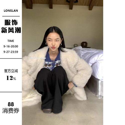 LONSLAN羊羔毛保暖毛毛外套