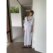 LONSLAN25SUMMER 抽绳半裙套装 棉麻防晒长袖 衬衫