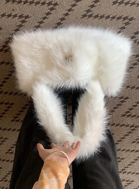 LONSLAN 2022 WINTER 10/31 20:00NEW可爱方形大容量毛毛腋下包