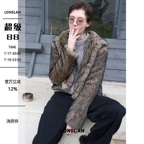LONSLAN 2024WINTER 10/31 20:00NEW  仿皮草翻领毛毛外套