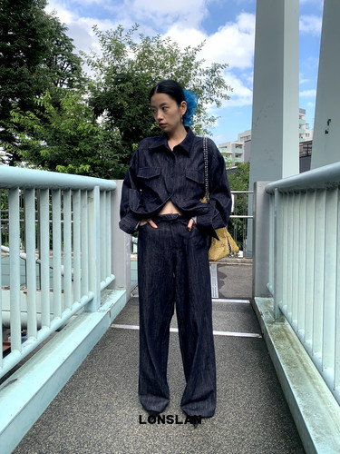 LONSLAN 2024AW NEW 收腰牛仔衬衫套装