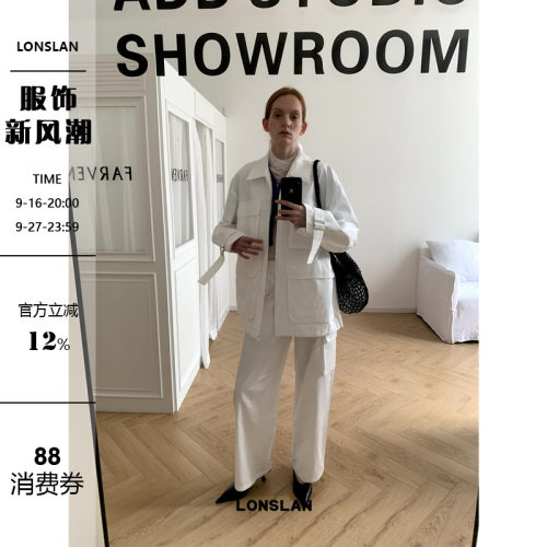 LONSLAN 2024AW NEW口袋工装外套+直筒裤套装