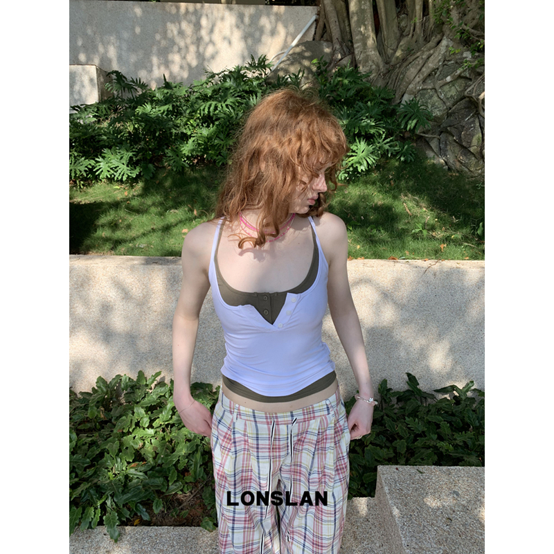 LONSLAN 25SUMMER  短款系扣背心