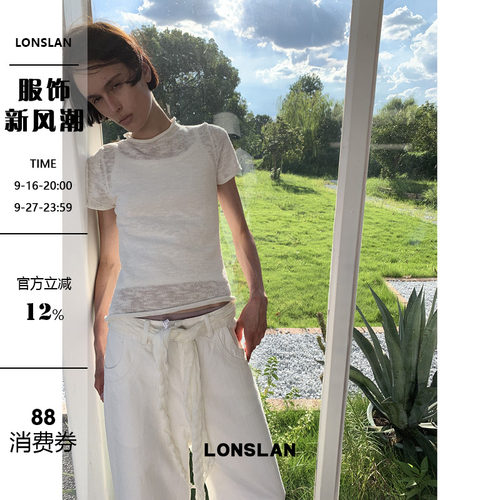 LONSLAN 2026AW 初秋针织卷边小高领短袖上衣