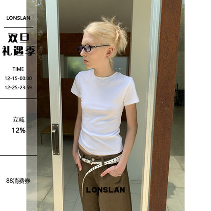 LONSLAN 2025秋季新款 基础内搭修身短袖T