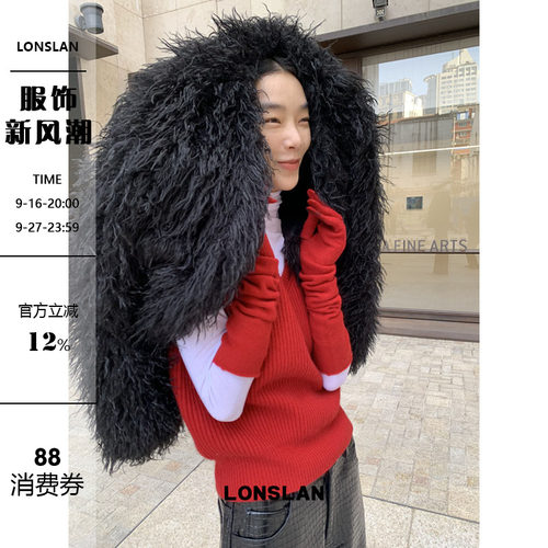 LONSLAN 2025冬季新款 内搭V领马甲 配手套