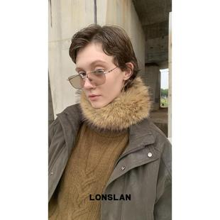 LONSLAN 毛领保暖围巾 2024秋冬新款