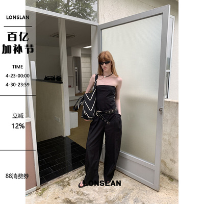 LONSLAN25SUMMER  抹胸收腰大口袋连体裤