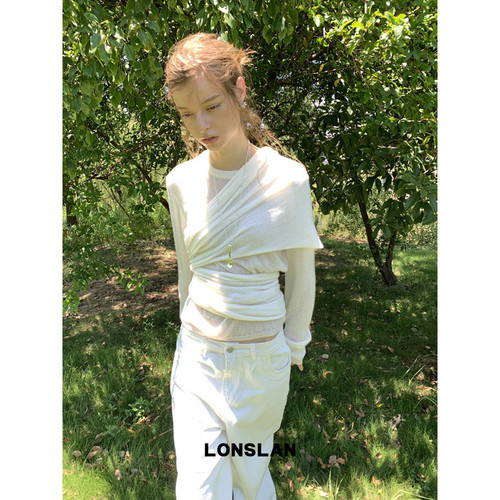 LONSLAN 2026AW 初秋圆领长袖针织长袖多穿围脖毛衣