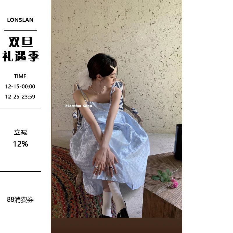 通勤花纹吊带2022夏季