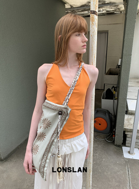 LONSLAN25SUMMER  V领绑带交叉背心