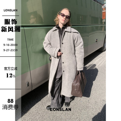 LONSLAN 24WINTER 12/9 20:00NEW毛呢羊毛茧型大衣