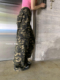 显瘦高腰百搭拖地长裤 LONSLAN 迷彩直筒裤 女夏季 summer 工装