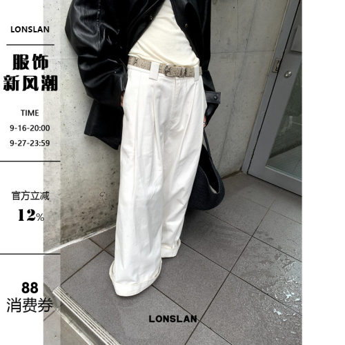 LONSLAN 2024AW NEW牛仔阔腿裤