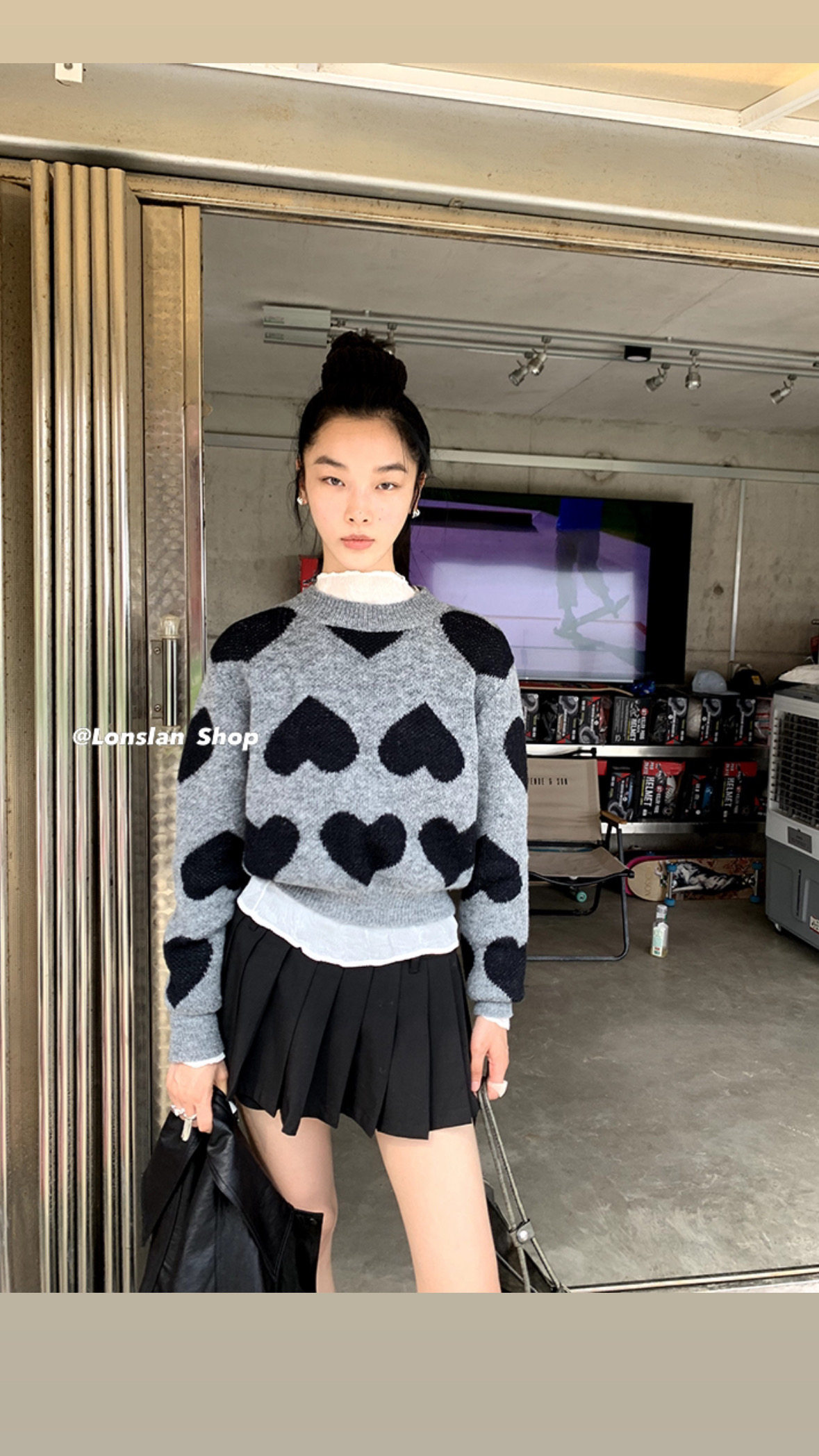 LONSLAN 2023秋冬新款韩版百搭爱心圆领短款外穿打底毛衣外套女,女装/女士精品,毛衣,淘宝优惠券,粉丝福利购,淘宝优惠卷