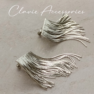 流苏耳夹无耳洞女轻奢高级感金色银色公主切夸张简约复古丝滑光泽