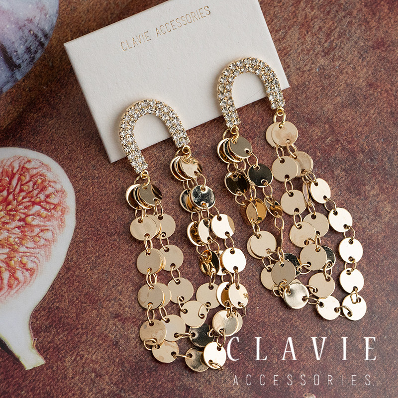 无耳洞耳夹女高级感链条长款流苏夸张复古适合圆脸显瘦耳环耳钉饰