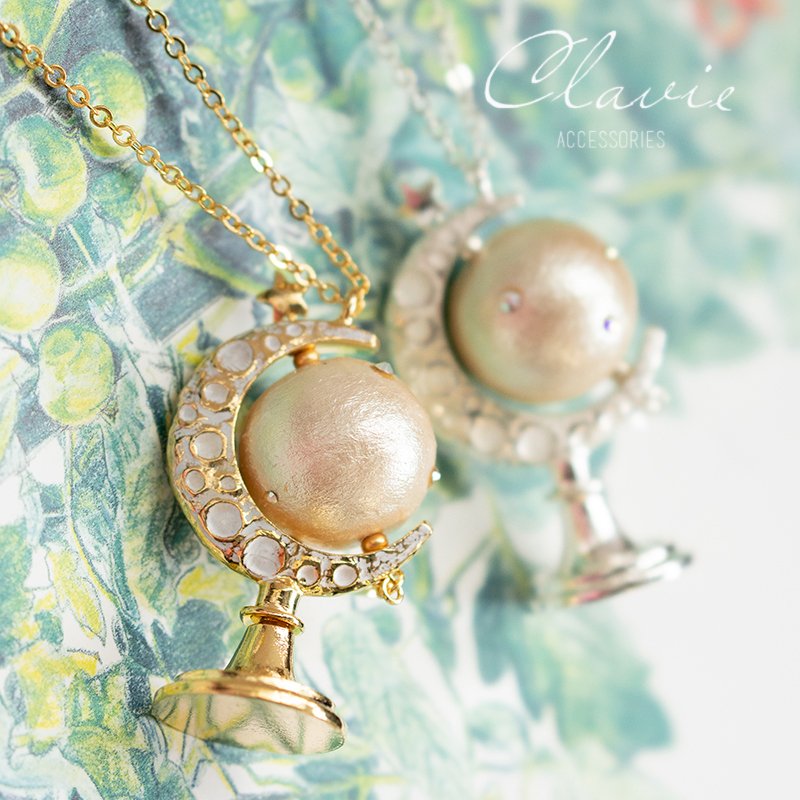 会转动手工制作棉花珍珠毛衣链