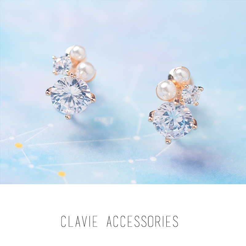 气质百搭上班精致水钻螺丝耳夹