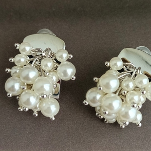 简约大气高级感日常OL通勤款夸张大珠小珠仿珍珠耳钉无耳洞耳夹女