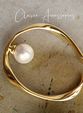 无耳洞耳夹女小圆环圆圈仿珍珠简约ins金属风金色银色小众耳骨夹