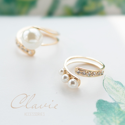 轻奢日系风仿珍珠可调大小戒指