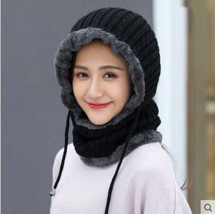 加绒秋冬季保暖针织防风两用护耳