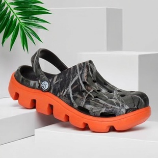 夏季迪特洞洞鞋男女韩版防滑学生可爱休闲印花沙滩鞋百搭凉拖鞋