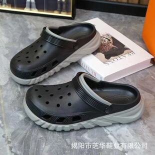 2026年夏季新款直销时尚百搭平底防滑男款洞洞鞋沙滩鞋涡轮急速