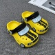 包头户外休闲 一字拖沙滩凉拖鞋 新款 黄色赛车EVA防滑卡通洞洞鞋