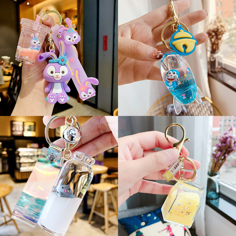 Float milk Key buckle Terreau Tea cup Schoolbag chain Female models Pendant Quicksand liquid Drift bottlesin the Festive supplies/Gift , Gift ideas , Keychain  category - from Buy2taobao.com to provide professional Taobao agent buy service