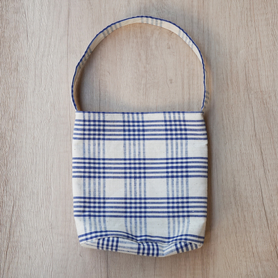 手工崇明土布植物染手织布纯棉条纹布包文艺民族风非遗传统女包