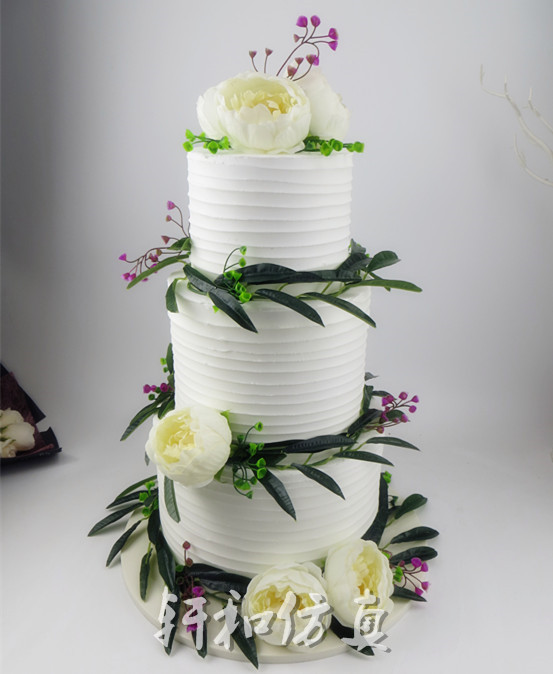 轩和仿真蛋糕模型三层韩式加高花卉鲜花婚礼开业新款摄影道具样品