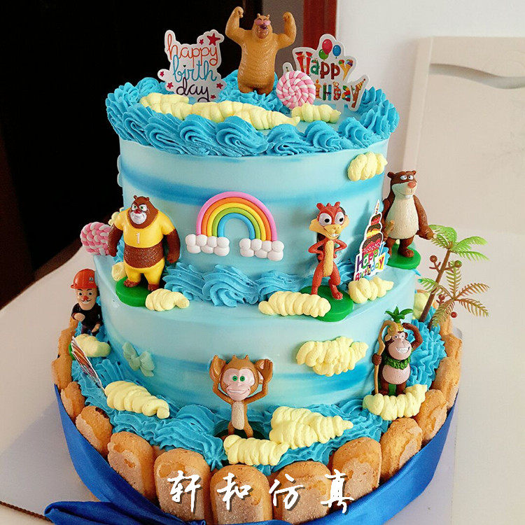 三层仿真蛋糕模型儿童卡通样品