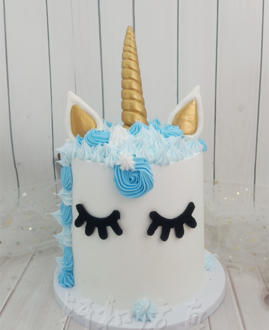 轩和蛋糕模型网红加高独角兽仿真奶油裱花人鱼公主卡通假蛋糕样品