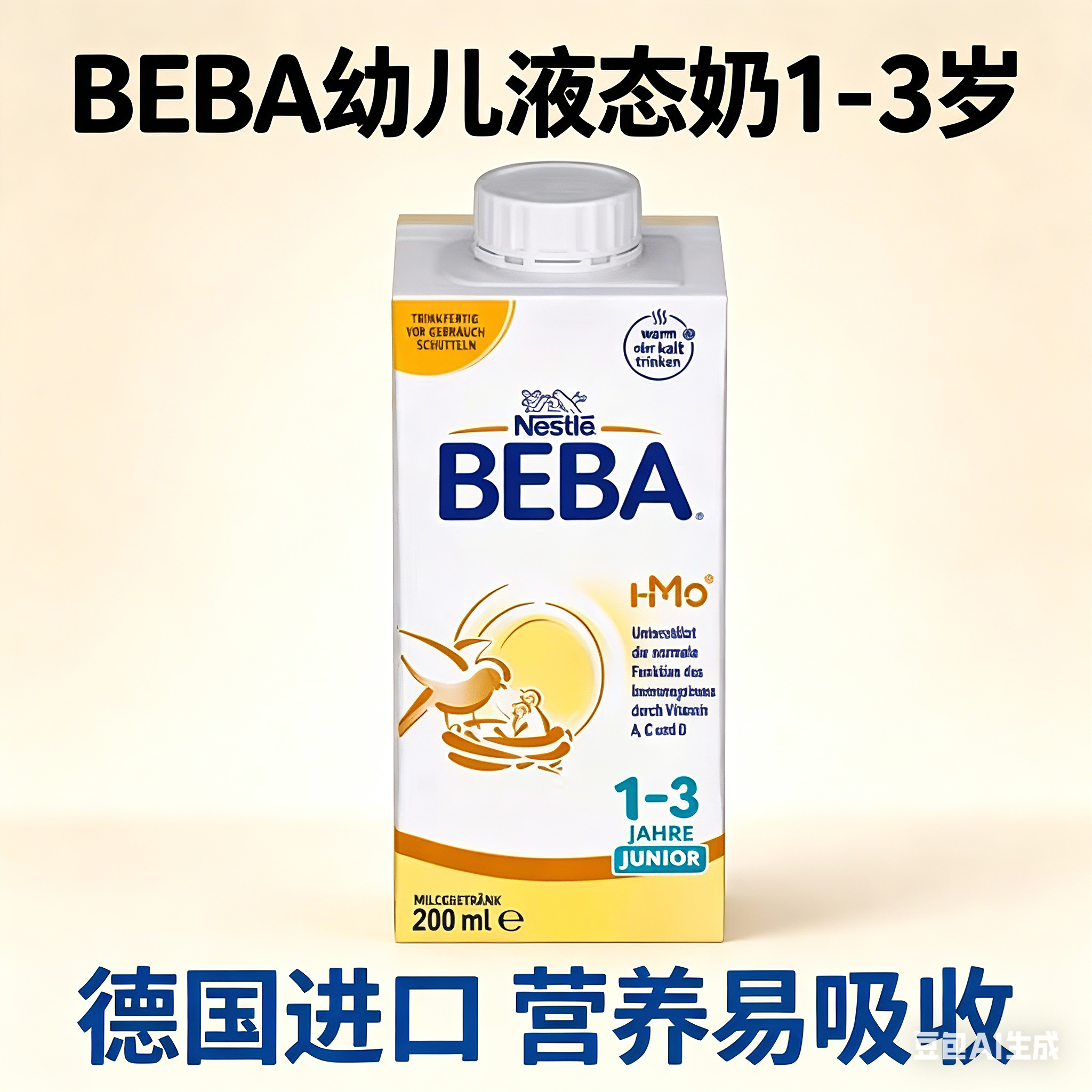 雀巢BEBA液体奶铂金版3段婴幼儿宝宝配方液态奶粉水奶200ml*6瓶