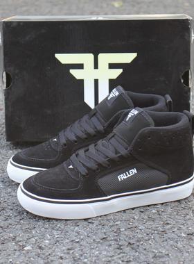 黑色Fallen高帮板鞋男女百搭复古休闲鞋系带运动BMX板鞋耐磨减震