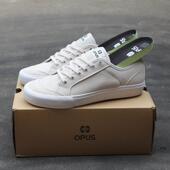 米白色OPUS专业滑板鞋 耐磨减震翻毛皮硫化底透气Ollie尖翻低帮PRO