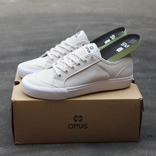 新款OPUS米白色滑板鞋男女透气鞋